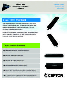 Ceptor HDMI Thin Client | Data Sheet