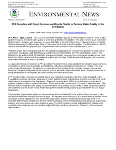 U.S. Environmental Protection Agency Region 4: AL, FL, GA, KY, MS, NC, SC, TN Office of External Affairs Sam Nunn Atlanta Federal Center 61 Forsyth St. SW