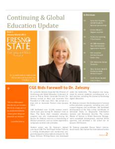 Continuing & Global Education Update Issue 1 January-March[removed]Dr. Lynnette Zelezny (right) joined
