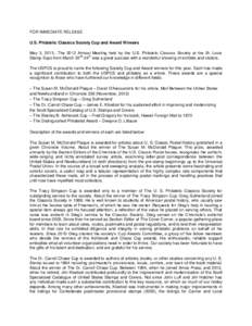 Stanley Bryan Ashbrook / U.S. Philatelic Classics Society / American Philatelic Society / Stamp collecting / Susan Marshall McDonald / Calvin Waters Christian / Philatelic literature / Philately / Collecting