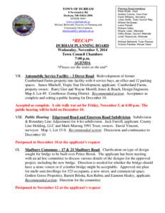 TOWN OF DURHAM 8 Newmarket Rd Durham, NH[removed][removed]www.ci.durham.nh.us Michael Behrendt, Director of Planning and