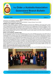 Order of Australia Association Queensland Branch Bulletin The  ABN:[removed]