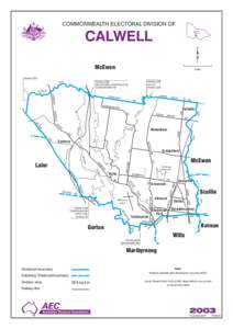 COMMONWEALTH ELECTORAL DIVISION OF  CALWELL VIC