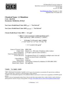 1,3-Butadiene Summary Sheet