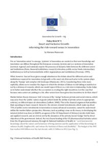 Innovation for Growth – i4g Policy Brief N° 9 Smart and Inclusive Growth: reforming the risk-reward nexus in innovation by Mariana Mazzucato