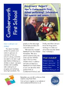 Governors’ Report  Cumberworth First School  How is Cumberworth First
