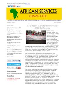 Having trouble viewing this email? Click here  429 West 127th Street, New York, NYphone: fax: online: www.africanservices.org Volume 3, Issue 4  In This Issue