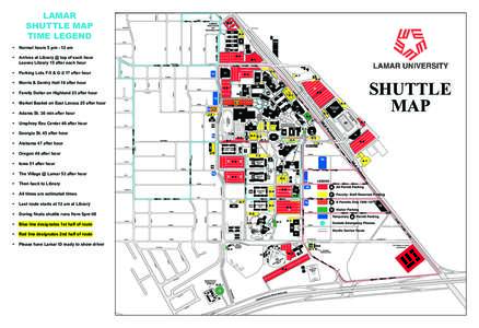 Blodgett  LAMAR SHUTTLE MAP TIME LEGEND