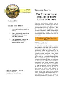 Nevada / Term of office / Elections in the United States / Article One of the United States Constitution / U.S. Term Limits / Term limit / Public law / Term limits in the United States / Government / Politics / Nevada Legislature