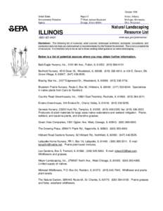 ILLINOIS Natural Landscaping Resource List