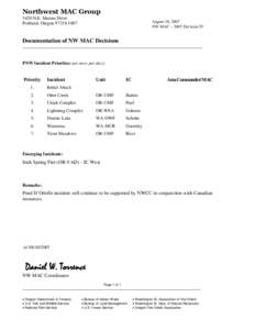 Northwest MAC Group 5420 N.E. Marine Drive Portland, OregonAugust 18, 2007 NW MAC – 2007 Decision 29