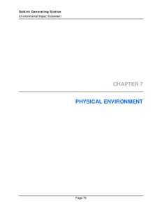 Selkirk Generating Station Environmental Impact Statement CHAPTER 7 PHYSICAL ENVIRONMENT