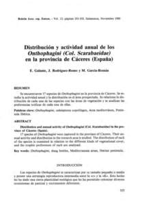 Boletín Asoc. esp. Entom. - Vol. 12: páginas[removed]Salamanca, Noviembre[removed]Distribución y actividad anual de los