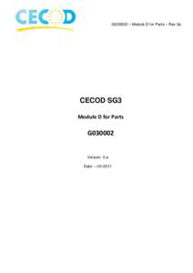 G030002 – Module D for Parts – Rev 0a  CECOD SG3 Module D for Parts  G030002