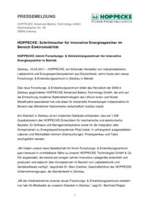 Microsoft Word - HOPPECKE_Pressemeldung zur Inbetriebnahme F&E-Zentrum in Zwickau 15.4.11_dt.