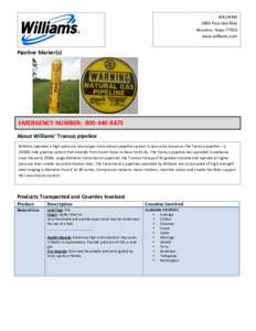 Texas Gas Transmission / Pipelines / Transcontinental Pipeline / Infrastructure