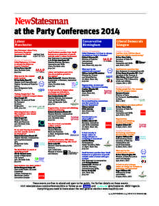 at the Party Conferences 2014 Labour Manchester New Statesman Labour Party Conference Reception Sponsored by Hitachi