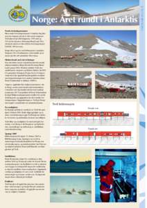 Norske forskningsstasjoner Mens andre forskningsnasjoner i Antarktis har plassert sine stasjoner på snø er den norske stasjonen Troll plassert på isfri berggrunn, 1295 moh og 235 km fra iskanten i Dronning Maud Land. 