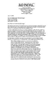 MHSOAC Thank You Letter to Governor June 2008