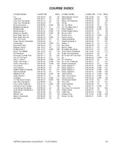 COURSE INDEX COURSE NAME 3-V 4 Bill Drill Area Five Standards Area Four Standards