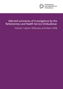 Law / Ethics / Government / William Reid / Michael Buckley / Ombudsman / Parliamentary Commissioner Act / Health Service Commissioners Act