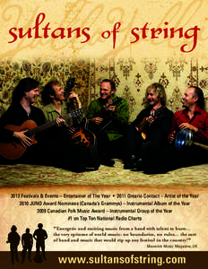 Canadian Folk Music Awards / Folk music / Jesse Cook / Sultans of String / Chris McKhool / Music