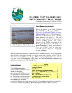 Columbia Basin Wildlife Area 2012 Management Plan Update