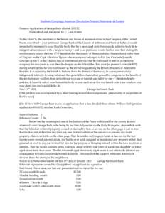 Southern Campaign American Revolution Pension Statements & Rosters Pension Application of George Burk (Burke) S32152 Transcribed and annotated by C. Leon Harris To the Honb’le. the members of the Senate and house of re