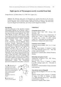 THRIPS AND TOSPOVIRUSES: PROCEEDINGS OF THE 7TH INTERNATIONAL SYMPOSIUM ON THYSANOPTERA  357 Eight species of Thysanoptera newly recorded from Italy Giorgio Ravazzi, via Monte Santo 19, INovi Ligure (AL).