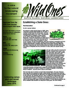 a voice for the natural landscaping movement  Reprinted from the