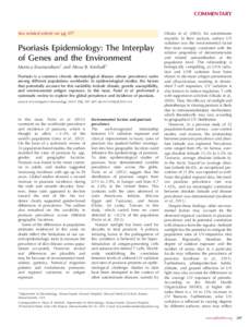 Psoriasis Epidemiology: The Interplay of Genes and the Environment