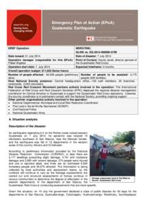 Emergency Plan of Action (EPoA) Guatemala: Earthquake DREF Operation  MDRGT006;