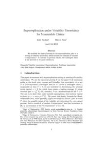 Superreplication under Volatility Uncertainty for Measurable Claims ∗ Ariel Neufeld