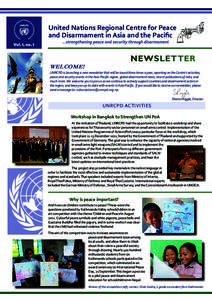 United Nations Regional Centre for Peace and Disarmament in Asia and the Pacific Vol. 1, no. 1 NEWSLETTER