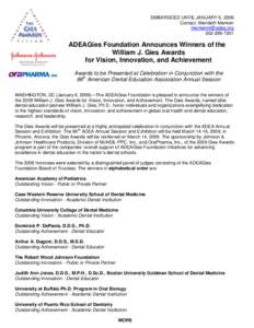 Microsoft Word - ADEAGies Foundation Announces Gies Awards Honorees.doc