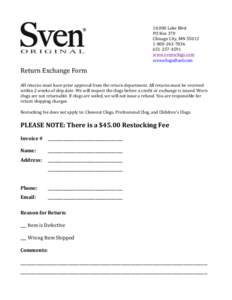    	
      Return	
  Exchange	
  Form	
  