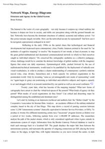 Network Maps, Energy Diagrams  http://faculty.arts.usf.edu/borcila/resistance/NetworkMapsEnergyD... Network Maps, Energy Diagrams Structure and Agency in the Global System