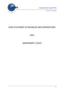 EASO STATEMENT OF REVENUES AND EXPENDITURESAMENDMENT