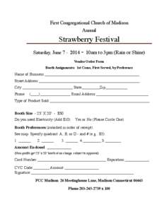 First Congregational Church of Madison Annual Strawberry Festival Saturday, June[removed]