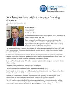 New Jerseyans have a right to campaign financing disclosure