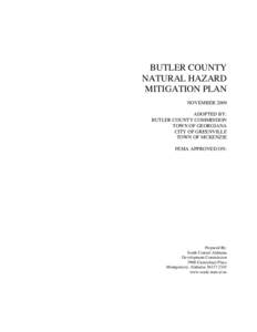 BUTLER COUNTY NATURAL HAZARD MITIGATION PLAN NOVEMBER 2009 ADOPTED BY: BUTLER COUNTY COMMISSION