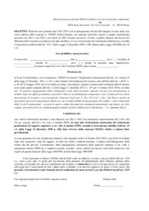 Alla direzione provinciale INPS di (indicare la sede territoriale competente) epc INPS-Sede Nazionale, Via Ciro il Grande – Roma OGGETTO: Richiesta ratei pensioni annicon la perequazione dovuta de