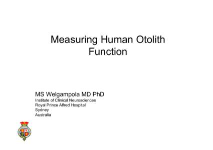 Microsoft PowerPoint - Measuring Human Otolith Function.ppt