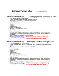 Outrigger Fairway Villas 1 Bedroom 1 Bath Golf View • • • •