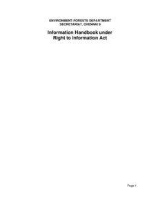 Chennai / Freedom of information legislation / Right to Information Act / Ambattur / Tamil Nadu / Environmental protection / Tamil Nadu Forest Department / Indian Railways / Geography of India / India