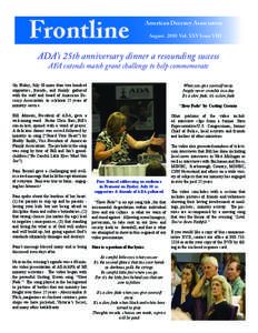 Frontline  American Decency Association August 2010 Vol. XXV Issue VIII  ADA’s 25th anniversary dinner a resounding success