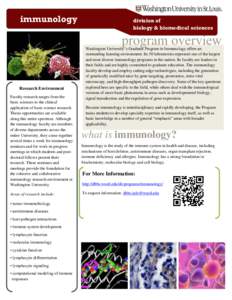 immunology  division of biology & biomedical sciences  program overview