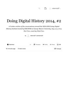 Doing Digital History 2014, #2 (with images, tweets) · robertss87 · Storify