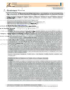 Volume 133, 2016, pp. 69–78 DOI: AUKRESEARCH ARTICLE  Age structure of Black-backed Woodpecker populations in burned forests
