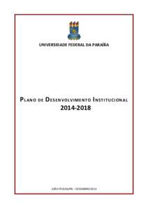 UNIVERSIDADE FEDERAL DA PARAÍBA  PLANO DE DESENVOLVIMENTO INSTITUCIONALJOÃO PESSOA/PB – DEZEMBRO/2014